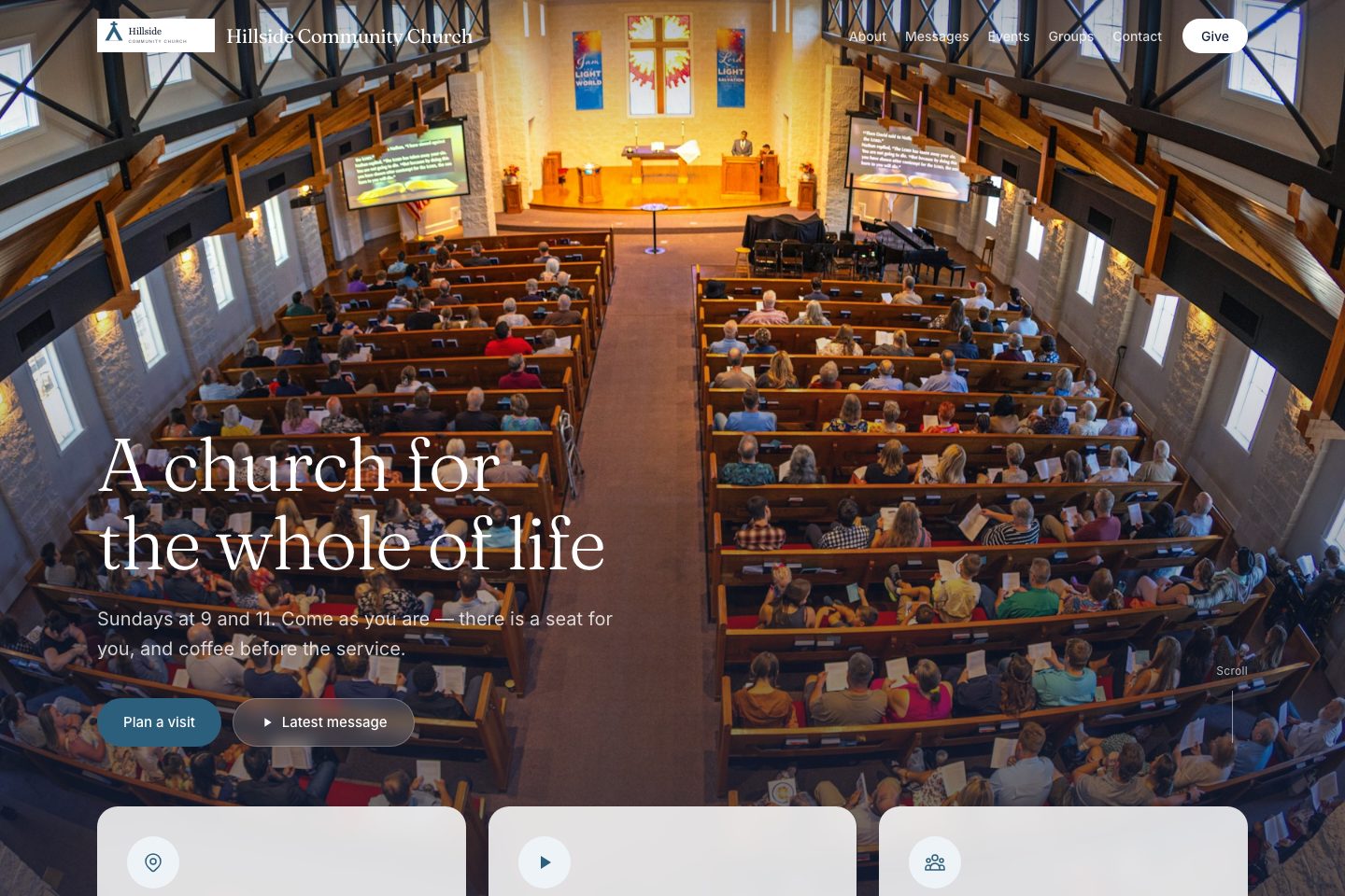 Harbor template: the sample church's home page