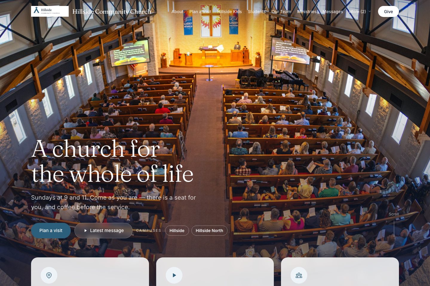 Harbor template: the sample church's home page